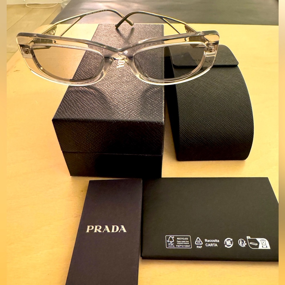 Prada rectangle sunglasses in acetate and metal